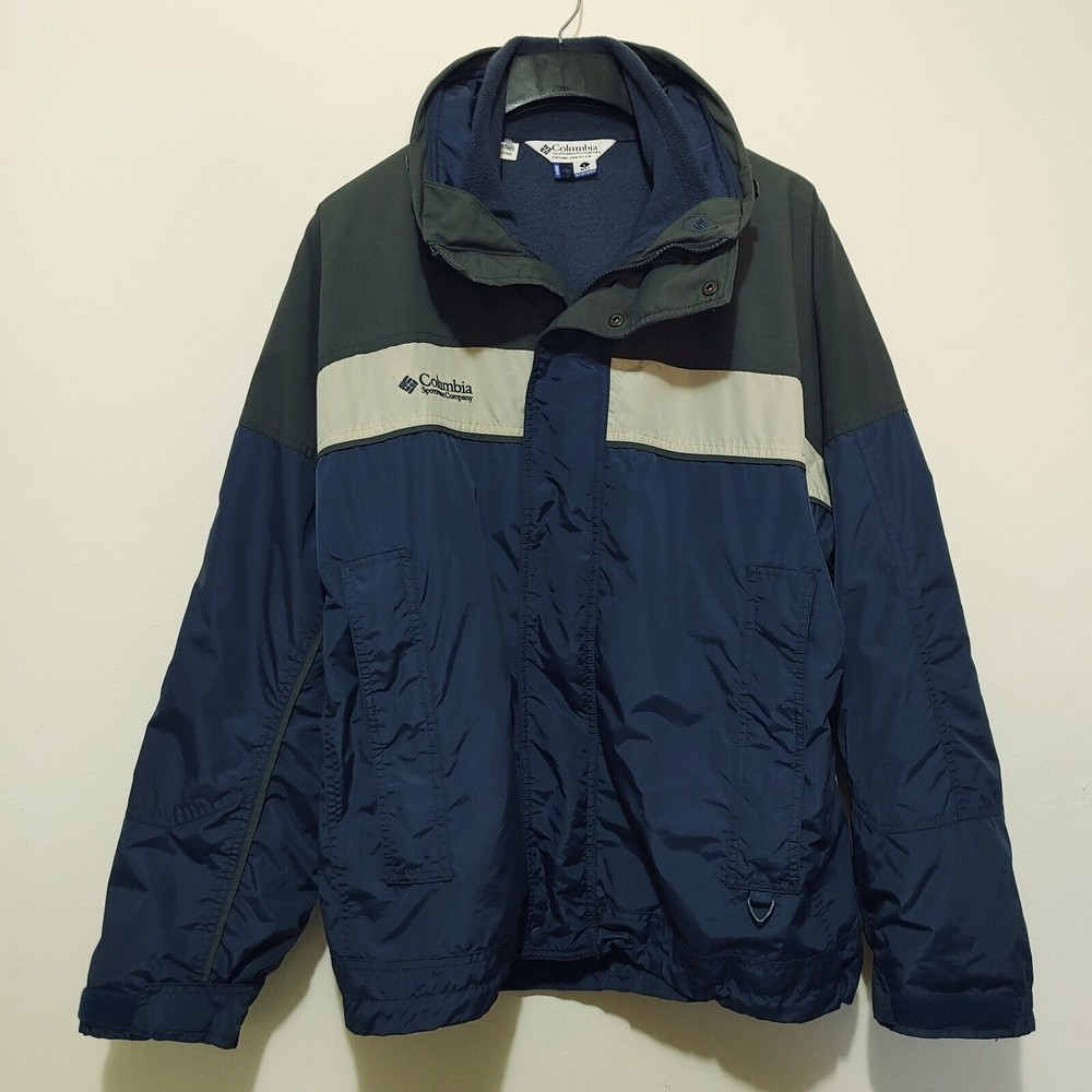 Vtg Columbia Bugaboo 3 in 1 Interchange Jacket Mens Large Colorblock Blue Gray